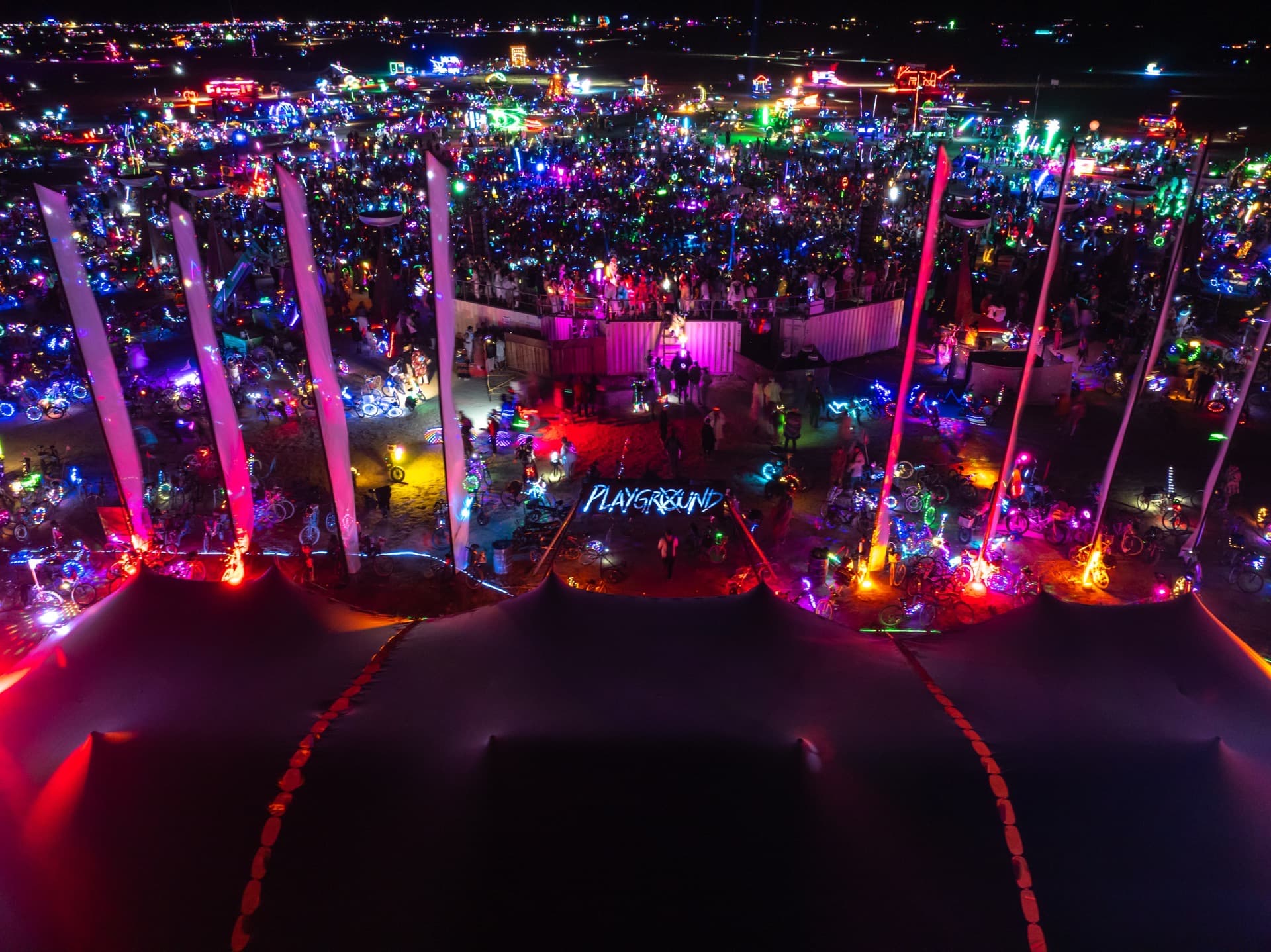 Playground at night
