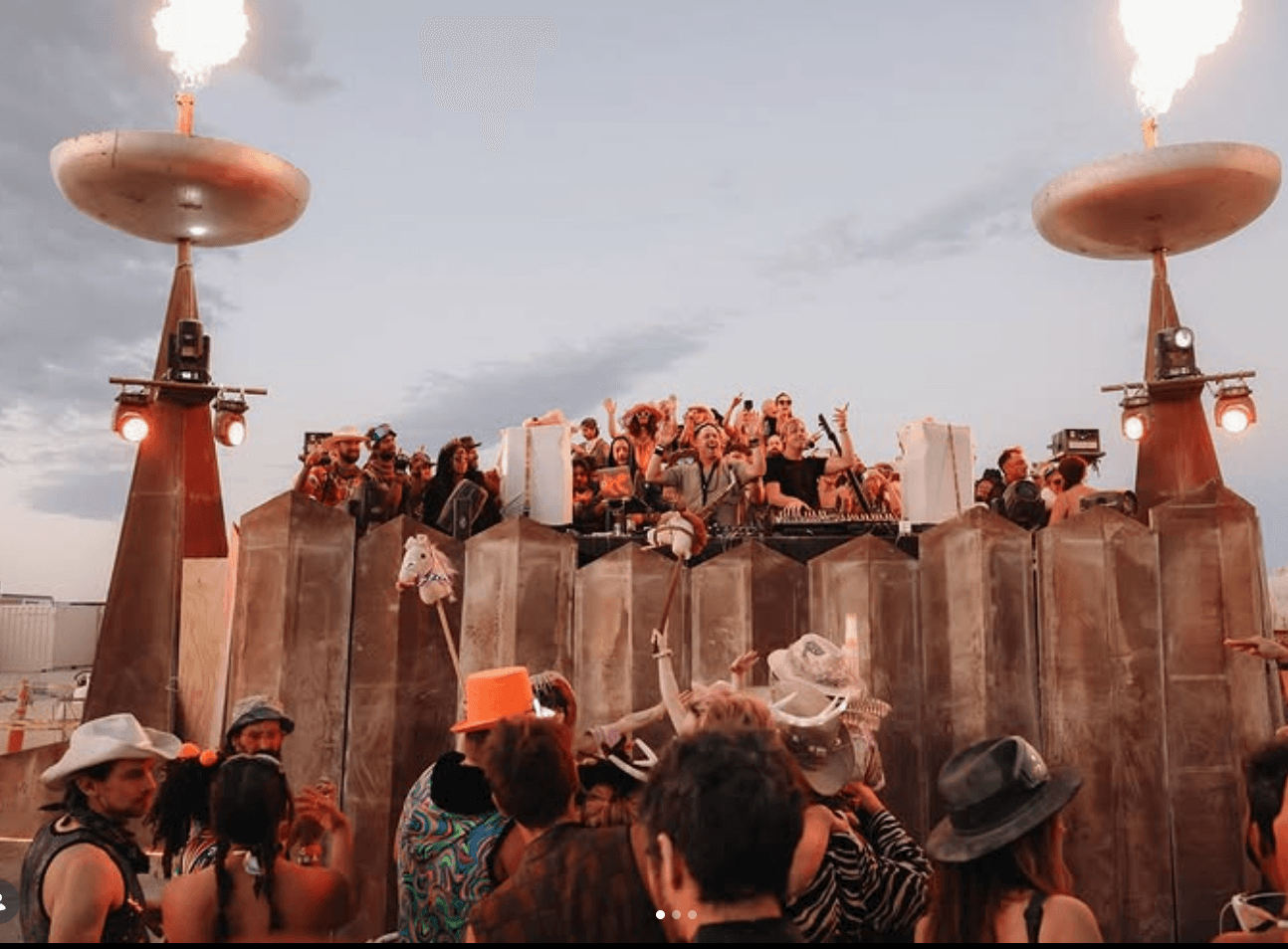 Community gathering under desert stars